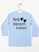będę starszym bratem koszulka z długim rękawem kolor błękitny 085