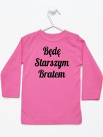 będę starszym bratem koszulka z długim rękawem kolor ciemny różowy 170