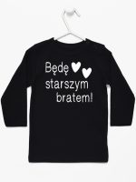 będę starszym bratem koszulka z długim rękawem kolor czarny 085