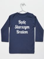 będę starszym bratem koszulka z długim rękawem kolor granatowy 170