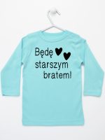będę starszym bratem koszulka z długim rękawem kolor miętowy 085
