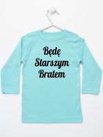 będę starszym bratem koszulka z długim rękawem kolor miętowy 170