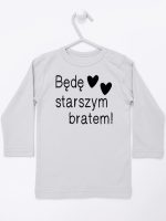 będę starszym bratem koszulka z długim rękawem kolor szary 085