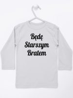 będę starszym bratem koszulka z długim rękawem kolor szary 170
