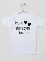 będę starszym bratem koszulka z krótkim rękawem kolor biały 085
