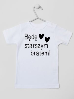 będę starszym bratem koszulka z krótkim rękawem kolor biały 085