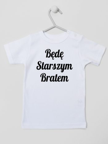 będę starszym bratem koszulka z krótkim rękawem kolor biały 170