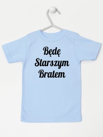 będę starszym bratem koszulka z krótkim rękawem kolor błękitny 170