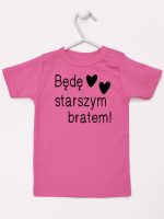 będę starszym bratem koszulka z krótkim rękawem kolor ciemny różowy 085