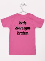 będę starszym bratem koszulka z krótkim rękawem kolor ciemny różowy 170