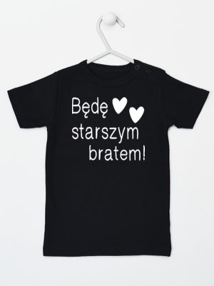 będę starszym bratem koszulka z krótkim rękawem kolor czarny 085
