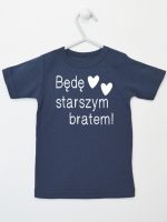 będę starszym bratem koszulka z krótkim rękawem kolor granatowy 085