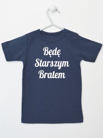 będę starszym bratem koszulka z krótkim rękawem kolor granatowy 170