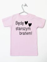 będę starszym bratem koszulka z krótkim rękawem kolor różowy 085