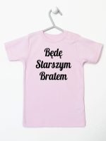 będę starszym bratem koszulka z krótkim rękawem kolor różowy 170