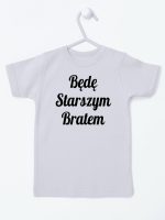 będę starszym bratem koszulka z krótkim rękawem kolor szary 170