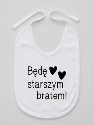 będę starszym bratem śliniak niemowlęcy kolor biały 085