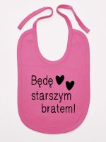 będę starszym bratem śliniak niemowlęcy kolor ciemny różowy 085