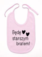 będę starszym bratem śliniak niemowlęcy kolor różowy 085