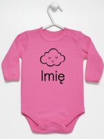 chmurka z imieniem niemowlaka body z długim rękawem kolor ciemny różowy 106