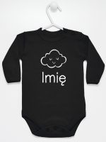 chmurka z imieniem niemowlaka body z długim rękawem kolor czarny 106