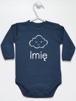 chmurka z imieniem niemowlaka body z długim rękawem kolor granatowy 106