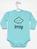 chmurka z imieniem niemowlaka body z długim rękawem kolor miętowy 106