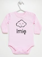chmurka z imieniem niemowlaka body z długim rękawem kolor różowy 106
