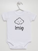chmurka z imieniem niemowlaka body z krótkim rękawem kolor biały 106