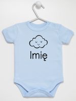 chmurka z imieniem niemowlaka body z krótkim rękawem kolor błękitny 106