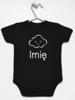 chmurka z imieniem niemowlaka body z krótkim rękawem kolor czarny 106
