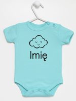 chmurka z imieniem niemowlaka body z krótkim rękawem kolor miętowy 106