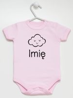 chmurka z imieniem niemowlaka body z krótkim rękawem kolor różowy 106