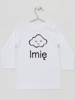 chmurka z imieniem niemowlaka koszulka z długim rękawem kolor biały 106