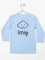 chmurka z imieniem niemowlaka koszulka z długim rękawem kolor błękitny 106