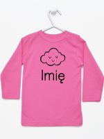 chmurka z imieniem niemowlaka koszulka z długim rękawem kolor ciemny różowy 106