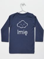 chmurka z imieniem niemowlaka koszulka z długim rękawem kolor granatowy 106
