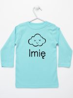 chmurka z imieniem niemowlaka koszulka z długim rękawem kolor miętowy 106