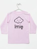 chmurka z imieniem niemowlaka koszulka z długim rękawem kolor różowy 106