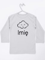 chmurka z imieniem niemowlaka koszulka z długim rękawem kolor szary 106