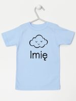 chmurka z imieniem niemowlaka koszulka z krótkim rękawem kolor błękitny 106