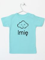 chmurka z imieniem niemowlaka koszulka z krótkim rękawem kolor miętowy 106