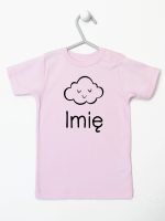 chmurka z imieniem niemowlaka koszulka z krótkim rękawem kolor różowy 106