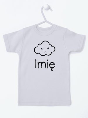 chmurka z imieniem niemowlaka koszulka z krótkim rękawem kolor szary 106