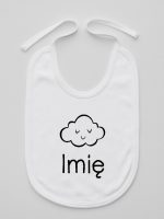 chmurka z imieniem niemowlaka śliniak niemowlęcy kolor biały 106