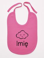 chmurka z imieniem niemowlaka śliniak niemowlęcy kolor ciemny różowy 106
