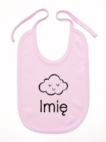 chmurka z imieniem niemowlaka śliniak niemowlęcy kolor różowy 106
