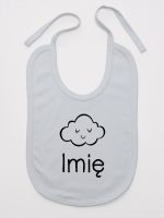 chmurka z imieniem niemowlaka śliniak niemowlęcy kolor szary 106