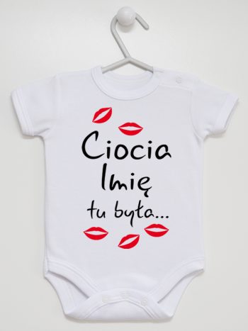 ciocia tu była z całusami body z krótkim rękawem kolor biały 185