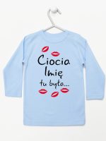 ciocia tu była z całusami koszulka z długim rękawem kolor błękitny 185